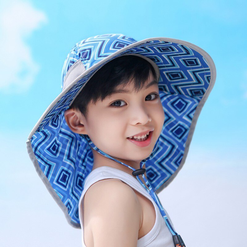 Cute Wide Brim Sun Hat Kids Summer Beach Girls Travel Outdoor Anti-UV Casual Sun Cap