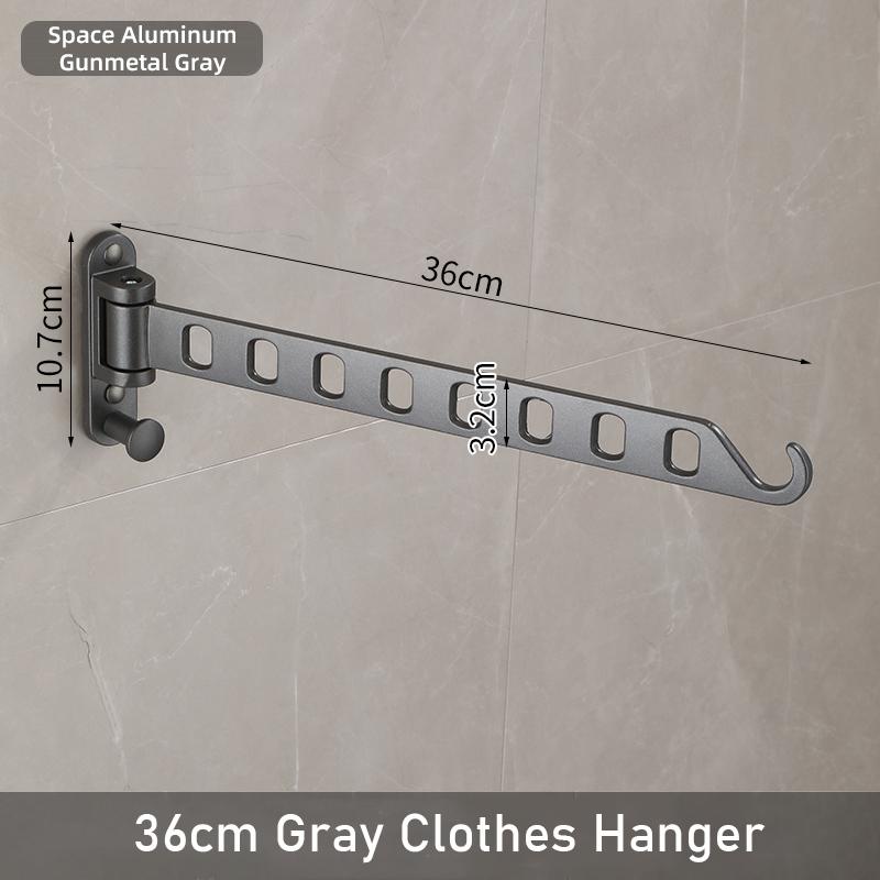 Opvouwbaar Kledingrek Droogkleding Hanger Wand Gemonteerd Droogrek Aluminium Kleding Organisatie Wb3028: DONKERGRIJS