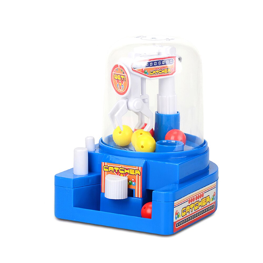 freundlicher Schreibtisch Interaktive Manuelle freundlicher Baby Spielzeug freundlicher Mini Puppe Klaue Maschine Ball Fänger Spiel Süssigkeit Maschine Zufällige Farbe: Blau