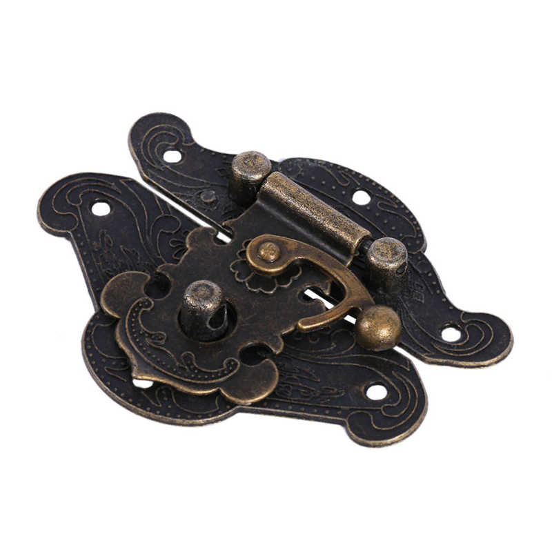 Antieke Retro Vintage Decoratieve Lock Hasp Pad Borst Lock Plaat Voor Houten Sieraden Doos Kast L