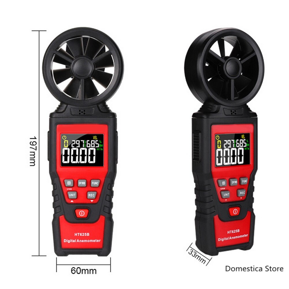 Anemometer Measure Wind Speed Air volume Temperature And Humidity Handheld Anemometer HT625 Windmeter LCD Digital Hand-held