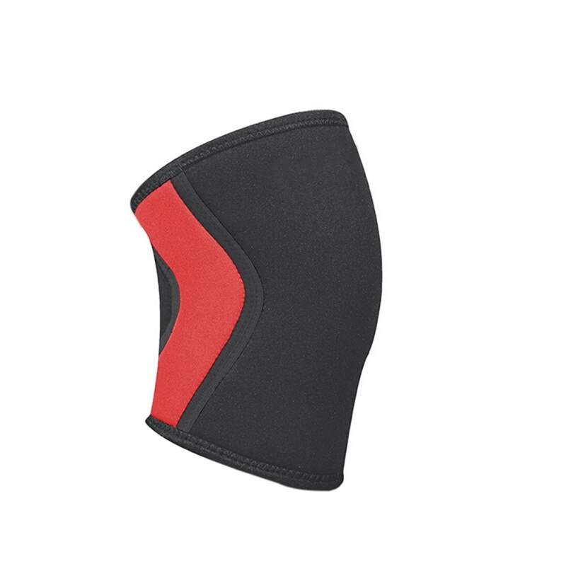 Rodilleras deportivas de entrenamiento de gimnasia, rodilleras deportivas de Seguridad, 1 pieza de compresión de 7mm, rodilleras de levantamiento de pesas de neopreno: Rojo / M