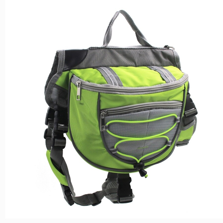Hond Rugzak Waterdichte Verstelbare Nylon Huisdier Rugzak Hond Zadeltas Voor Grote Hond Wandelen Reizen Huisdier Accessoires S/ m/L: green / L