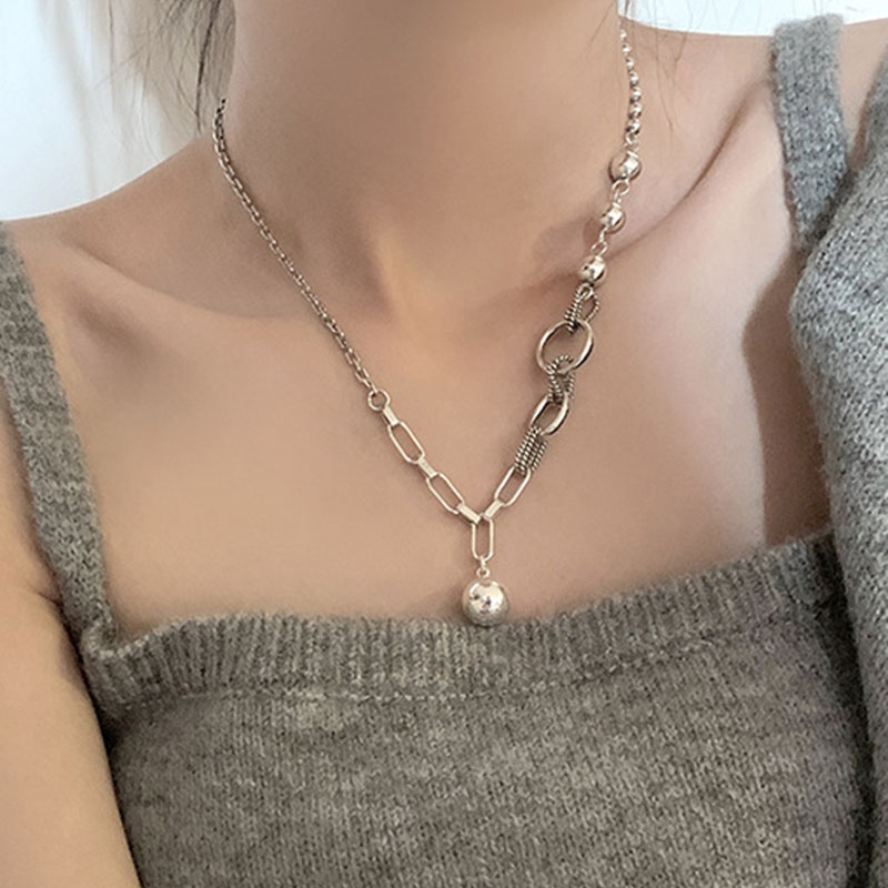 Foxanry sello suéter collar nueva punk hip hop empalme cadena dulce parejas partido joyería para las mujeres