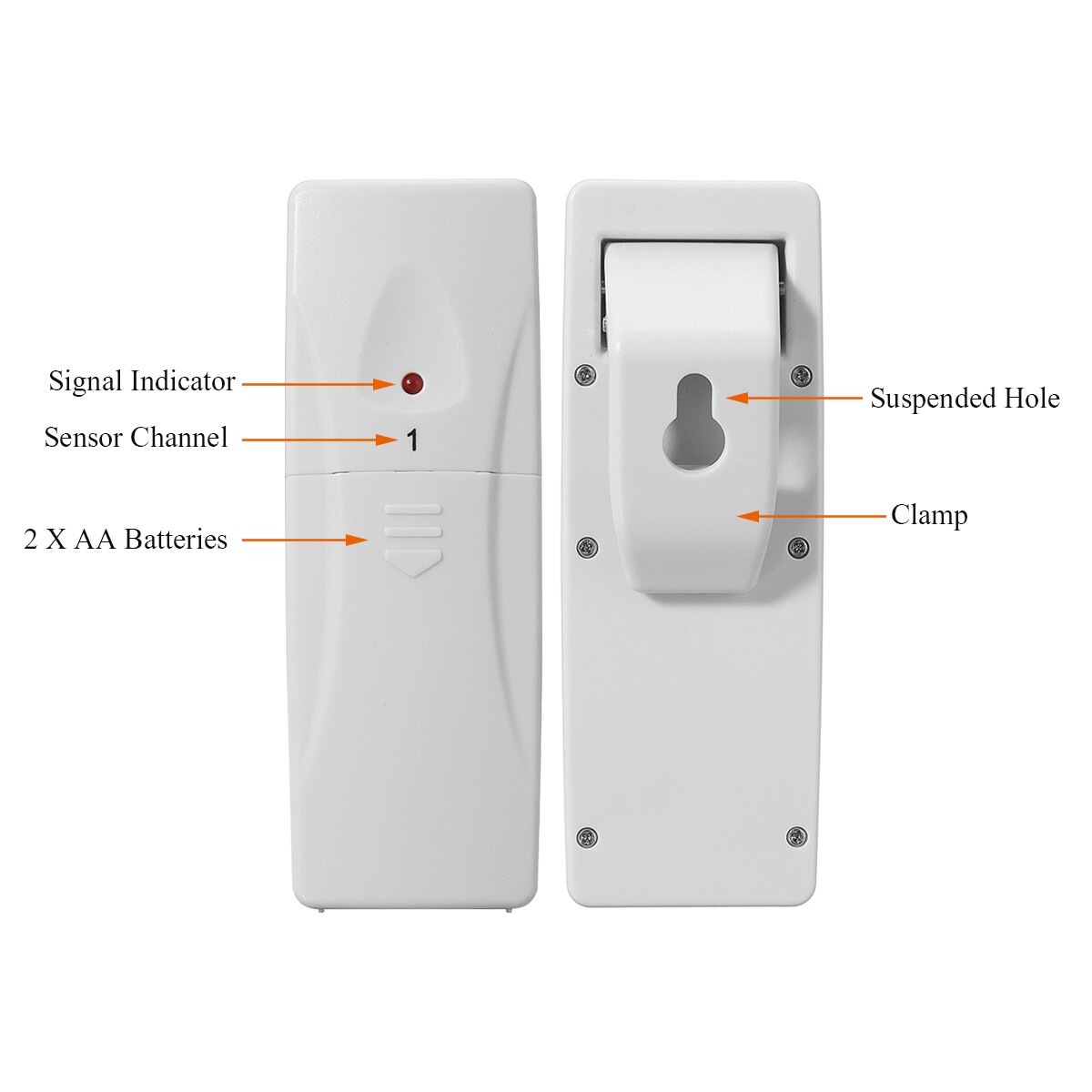2 Sensor Wireless Digital Freezer Alarm Thermometer Fridge Home Indoor Outdoor Weather forecast Thermometer