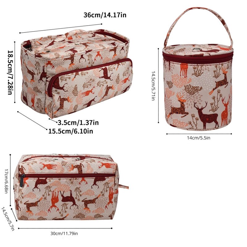 Stricktasche - Garn Aufbewahrung Häkeltasche für Haken, Nadeln & Nähzubehör