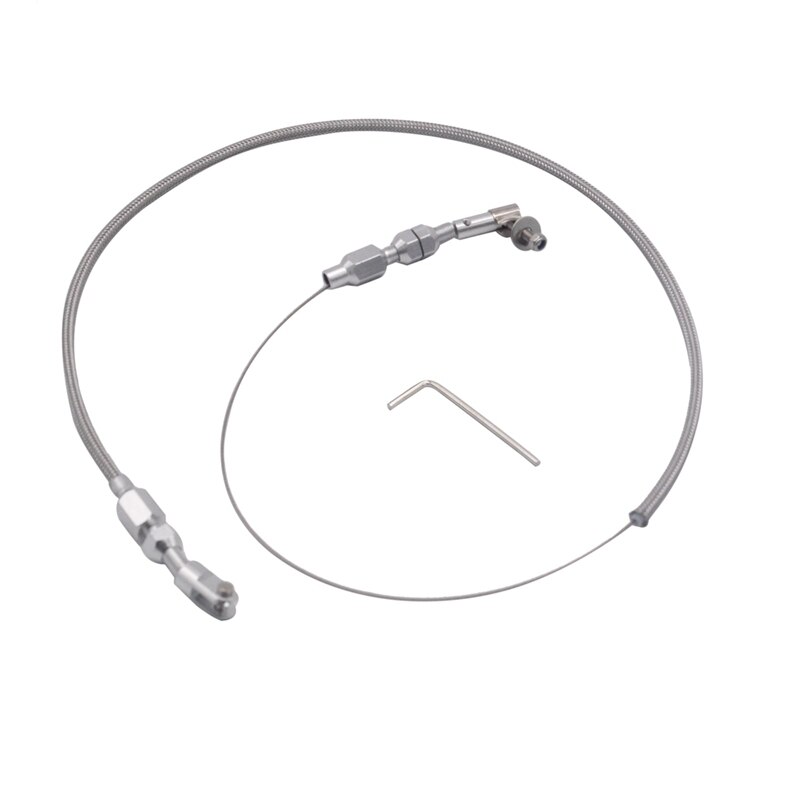 24 Inch Throttle Cable Braided Universal Accelerator with 350 Transmission Dipstick TH350 Tranny SBC BBC Trans