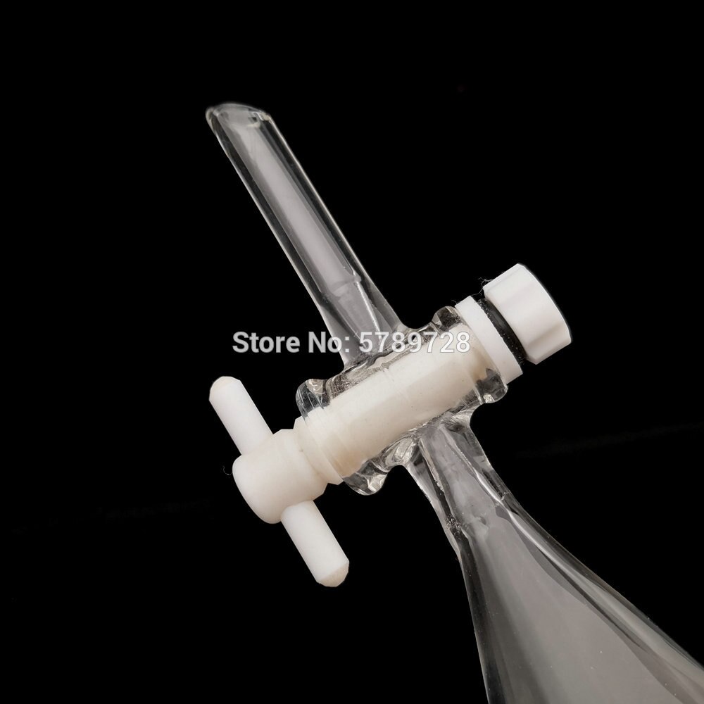 1pcs Chemistry Lab Supplies Transparent Glass Borosilicate Pear Shape Separatory Funnel With PTFE Stopcock