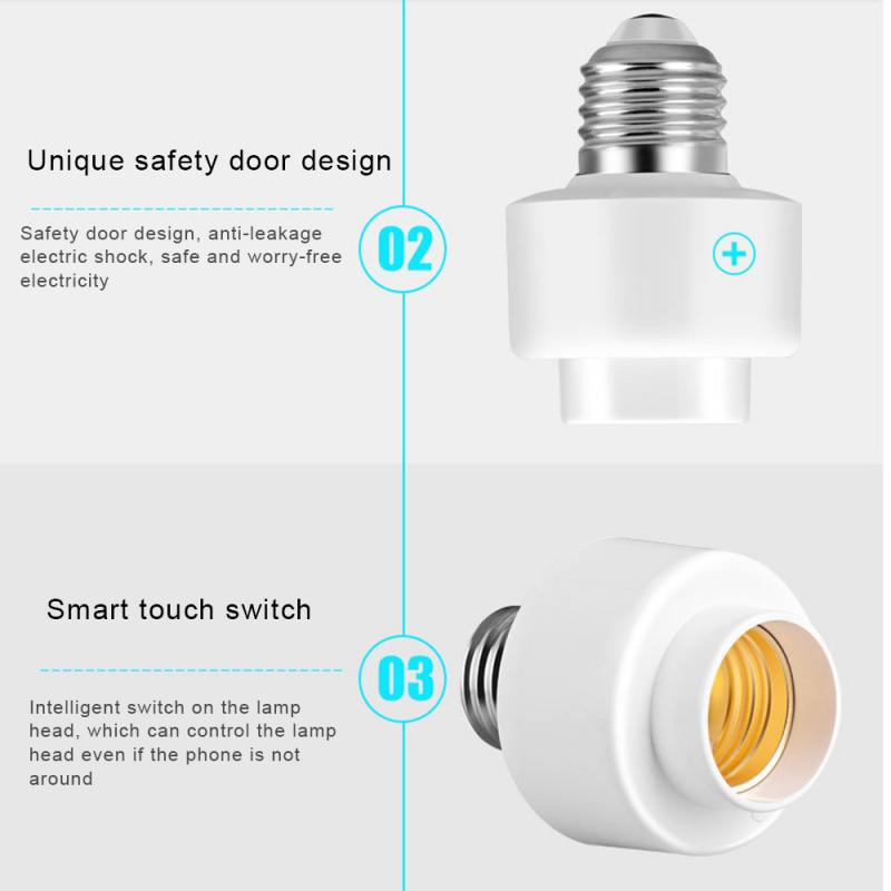 Multi-Function Intelligent Lamp Head Wifi Remote Switch Timing Voice Control Led Smart Lamp Bulb Socket Remote Control E27