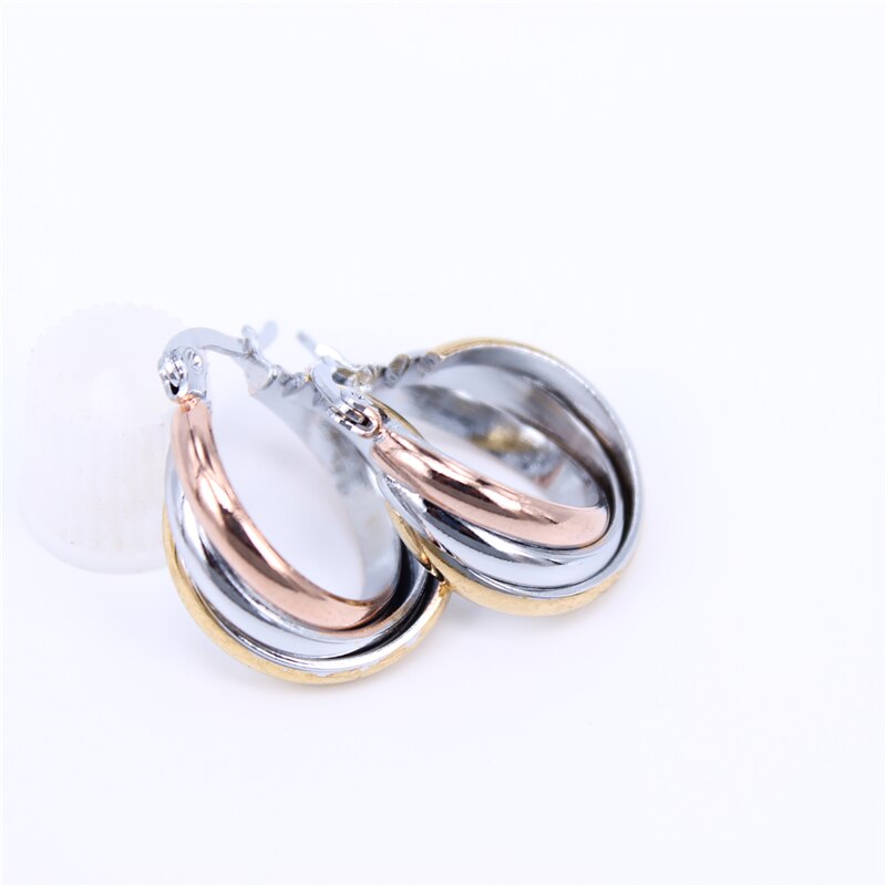 Boucles d'oreilles en acier inoxydable pour femmes, bijoux en grand cercle à la , deux styles lisses, couleur or, LH701