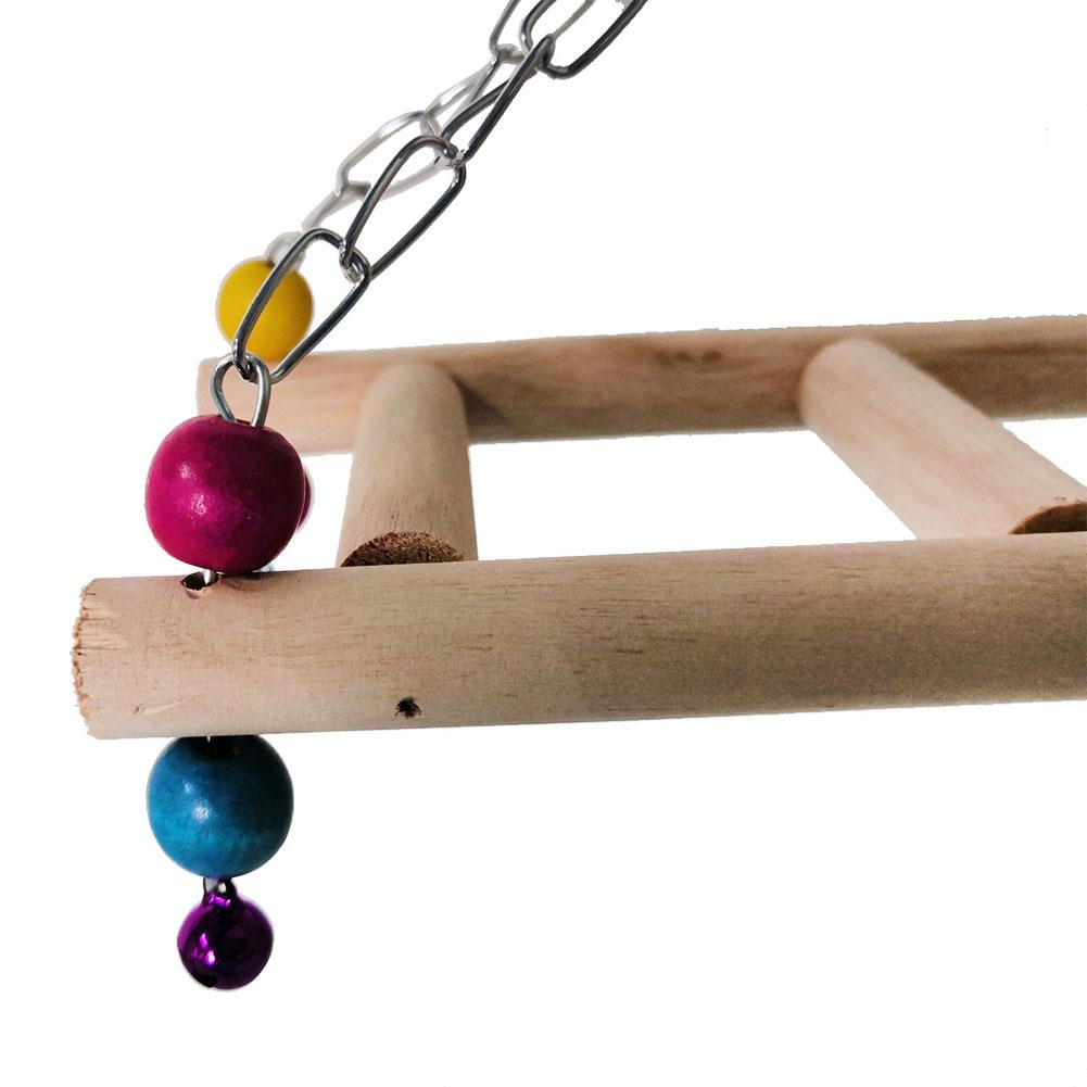 Kyckling swing leksak höns trä färgrik kyckling abborre tugga leksak med klockor för fågel papegoja sällskapsdjur utbildning ställning hållare