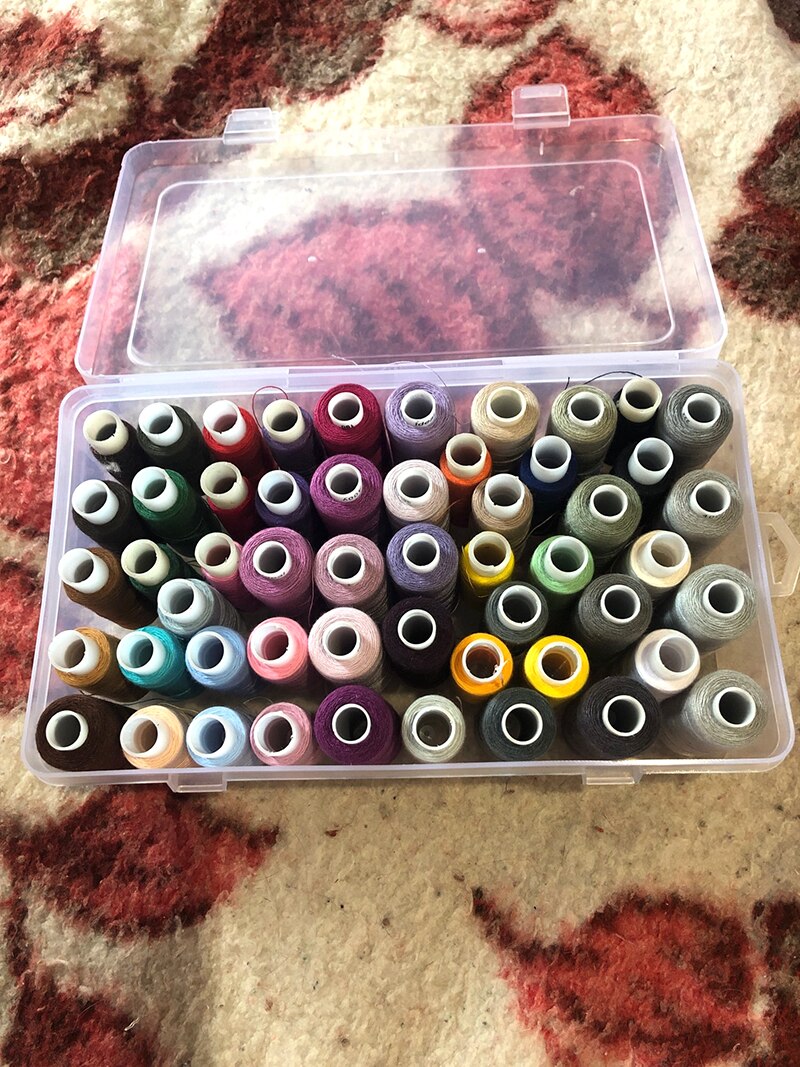 42 Axis Sewing Threads Box Thread Bobbins Empty Sewing Reel Box Sewing Box Transparent Needle Wire Storage Organizer Containers