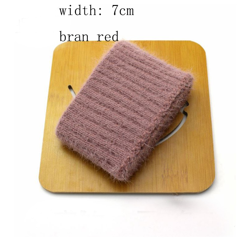 1pcs 6-10cm wide 19 color Thicken cotton Faux velvet ribbed elastic cuff neckline DIY fabric accessories velvet fabric strech: bran red