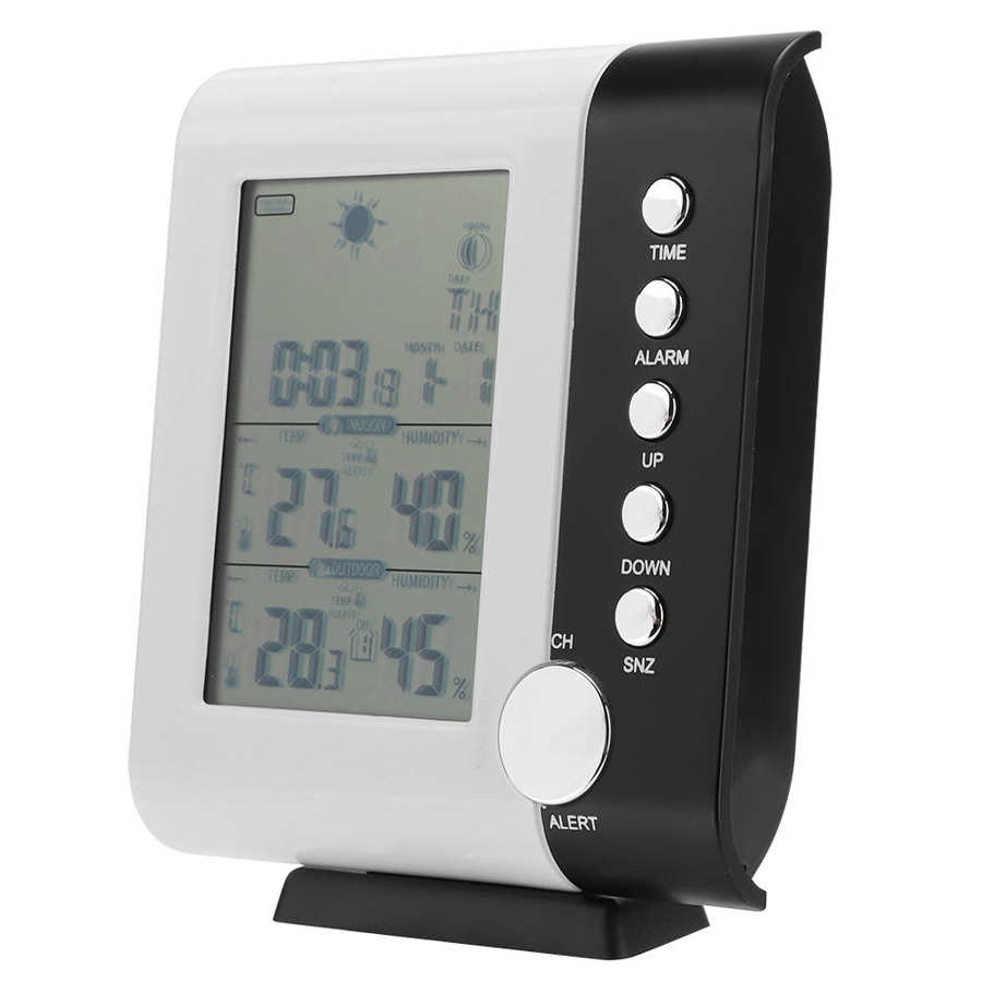 LCD digital thermometer RF weather station clock Digital LCD wireless thermometer hygrometer Temperature humidity measurement