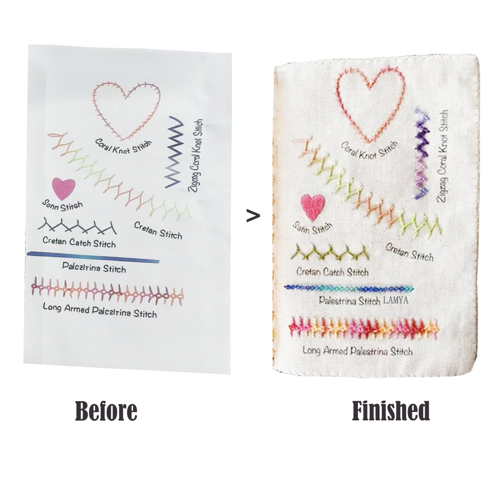 6 Pages Embroidery Stitches Book, DIY Stitch Books, Embroidery sewing books, Beginner Embroidery Sewing Kit