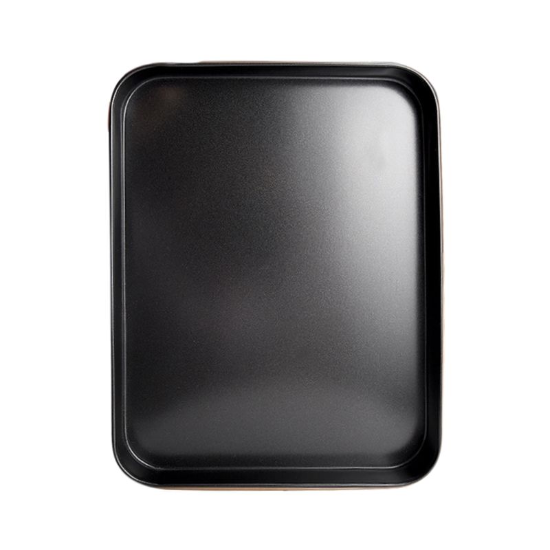 Rektangulär kolstål tårta ostpanna kaka bröd pizza non-stick bakplåt kök bakform: Svart
