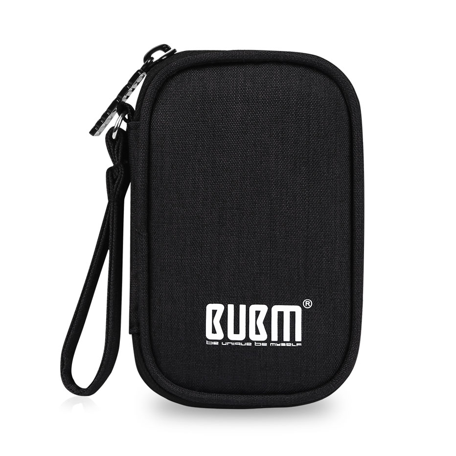 Bubm Oortelefoon Draagtas Houder Opbergtas Usb Gadget Organizer Hoofdtelefoon Mini Pouch Voor Oordopjes, Airpods, Kabel, usb Drive: Rectangle Black