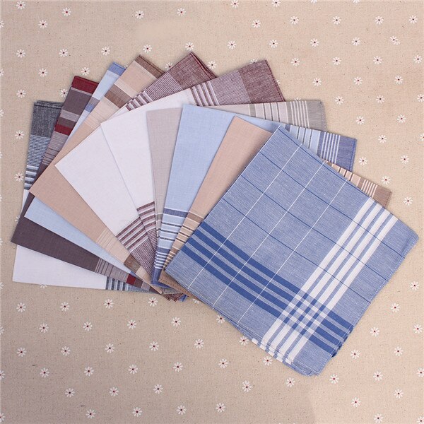 5 stk flerfarvet plaid stribe mænd lomme firkanter forretning bryst håndklæde lomme tynde lommetørklæder hankies tørklæder 100%  bomuld: Tilfældig farve 2