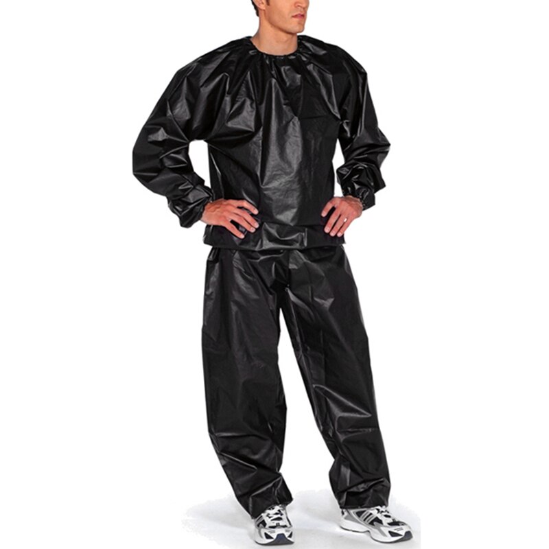 L/XL2XL/3XL/4XL/5XL combinaison de sueur de Sauna robuste exercice costume de gymnastique Fitness perte de poids Anti-Rip minceur produit P9: Black / 3XL