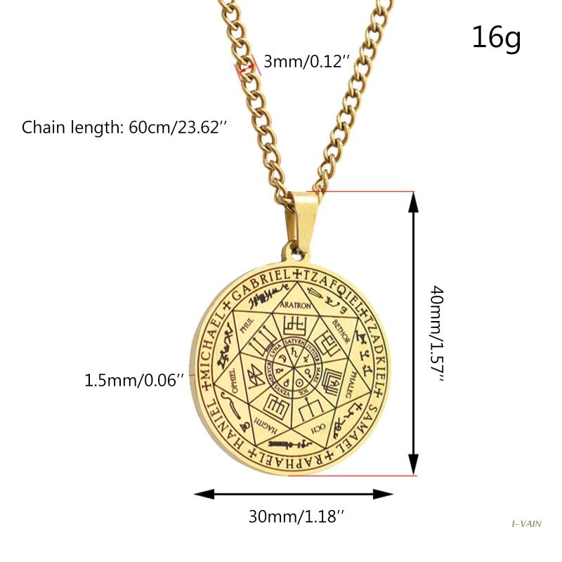 M5TC Totem- Talisman-Halsketten retro Solomon Heptagram Anhänger Amulett-Halskette