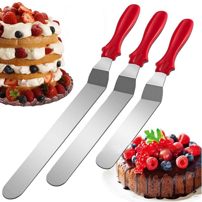Plastic Cake Plate Turntable Rotating Anti-skid Cake Stand Cake Decorating Rotaring Table Cake Spatula DIY Baking Kitchen Tool: 4pcs red
