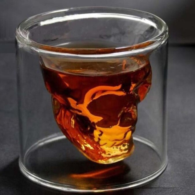 Creatieve Schedel Glazen Beker Dubbele Wand Skull Shot Glas Bier Mok Cup Voor Wijn Whiskey Champagne Cocktails Drinkware Party
