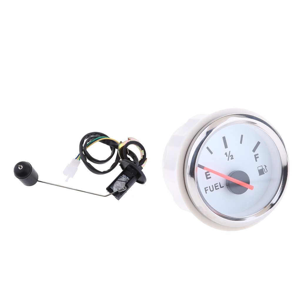 2 inch 52mm Marine Dash Mounted Fuel Lever Gauge & Sensor - E-1/2-F Indicating Range (33 to 240ohm)