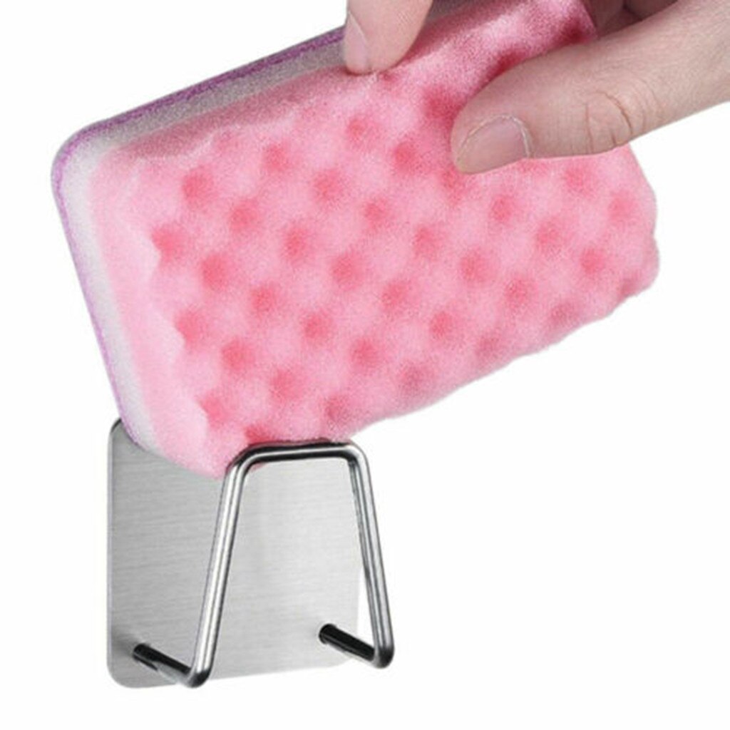 Stainless Steel Kitchen Sponge Holder Brush Soap Dishwashing Liquid Drainer Rack Organizer Kitchen Tool Storage Rack Shelf