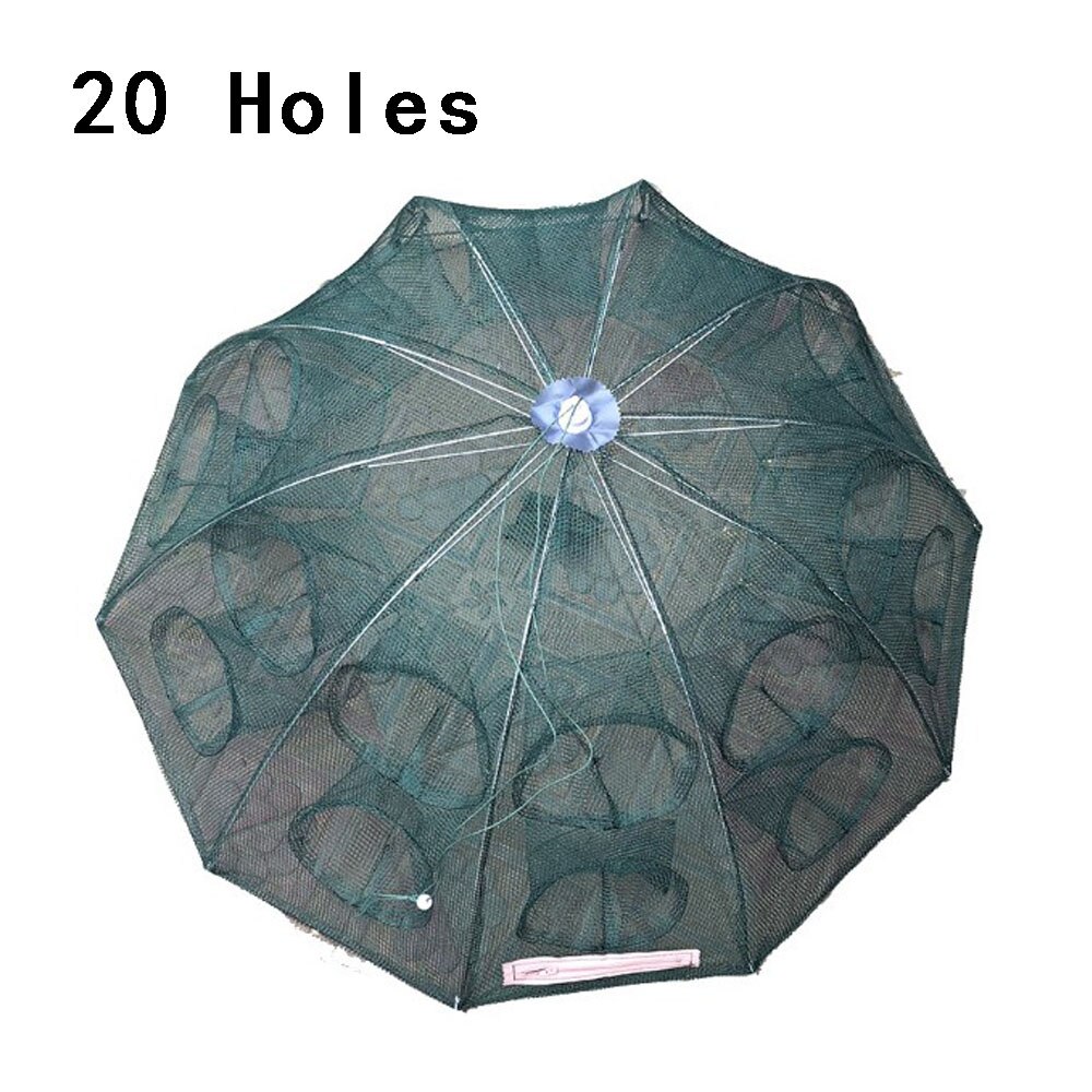 FishingLife Fishing Nets Folded Portable Automatic Nylon Casting Network Shrimp Trap Wobbler Cast Mesh Trap Multilateral Holes: 20