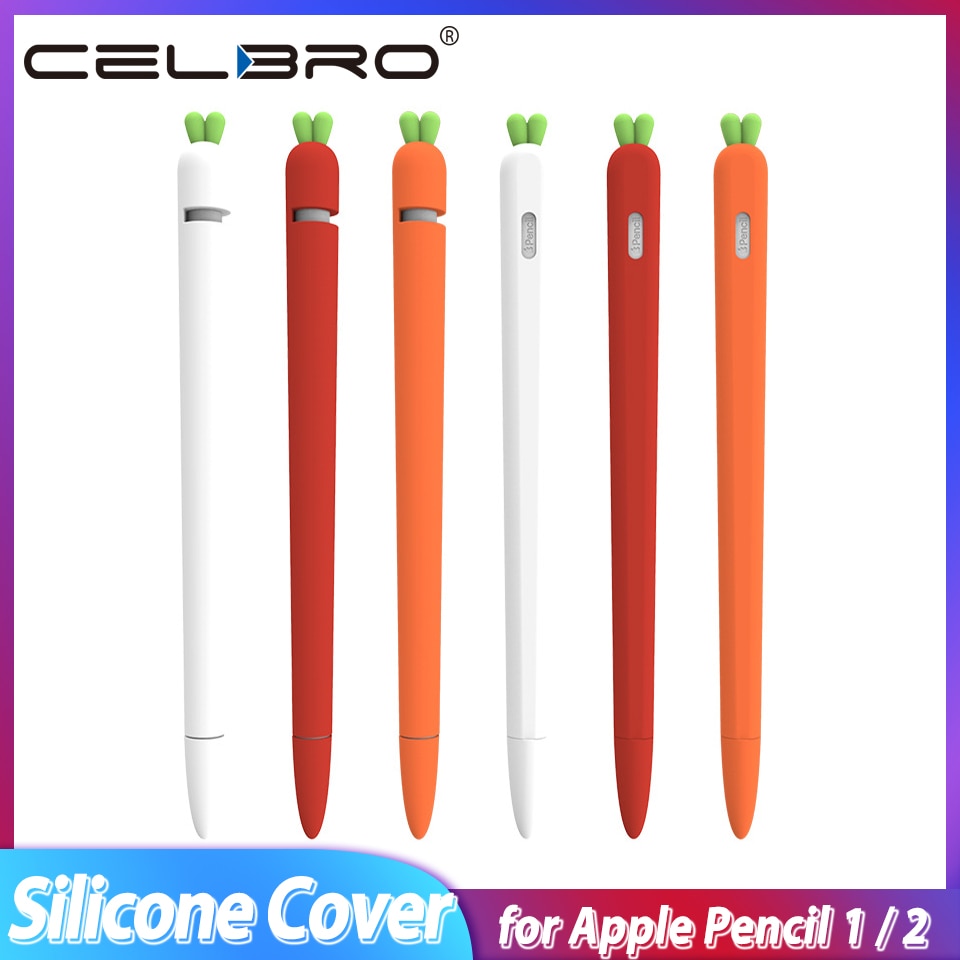 Wortel Zachte Siliconen Case Voor Apple Potlood 1 2 Case Voor Ipad Tablet Touch Pen Stylus Beschermhoes Cover Tablet accessoires