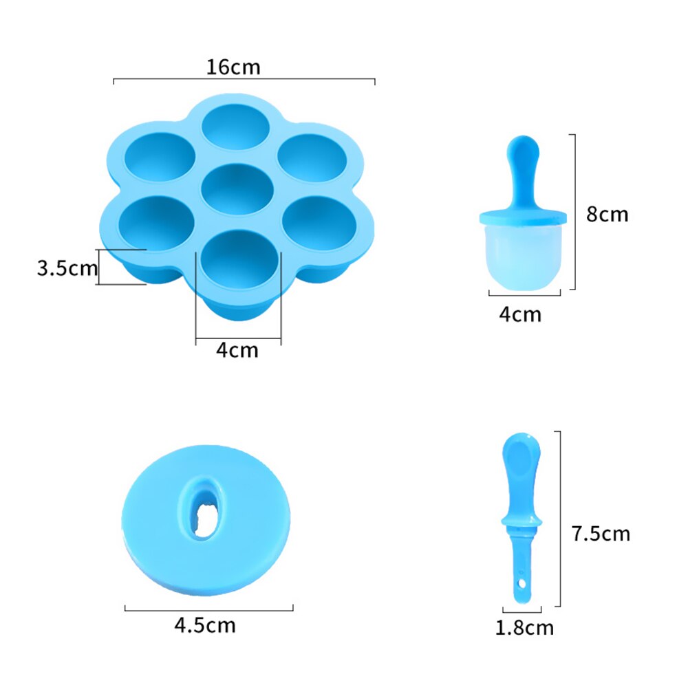 Silikon mini-glassform glassbollsglassmaskin isglassformar baby diy-kosttillskott verktyg fruktshake glassform