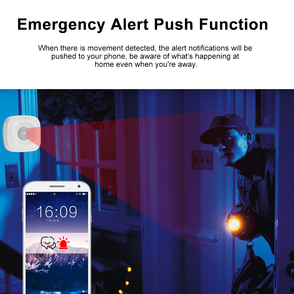 Sécurité à la maison intelligente WIFI PIR capteur de mouvement sans fil détecteur d'alarme infrarouge passif alarme antivol Tuya vie intelligente APP contrôle