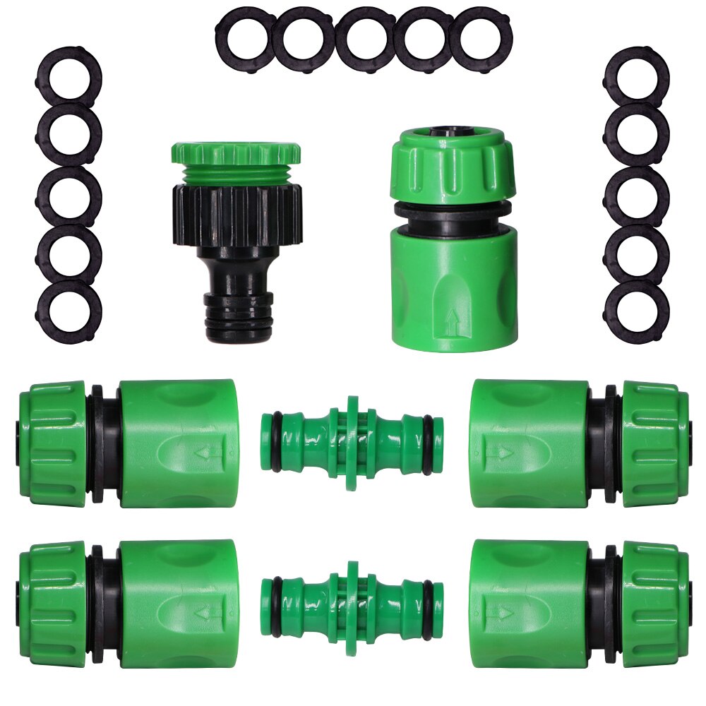 Garden Watering Hose Fitting ABS Quick Connector 1/2" End Double Male Hose Coupling Joint Adapter Extender for 16mm Tubing Pipe