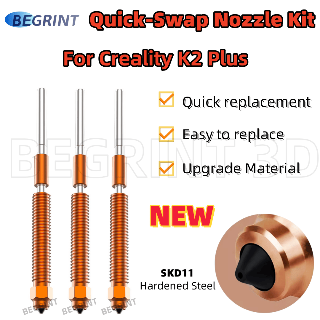 For Creality K2 Plus Nozzle Quick-Swap Nozzle Kit Hardened steel All-metal For Creality K2 Plus 3D Printer Accessories