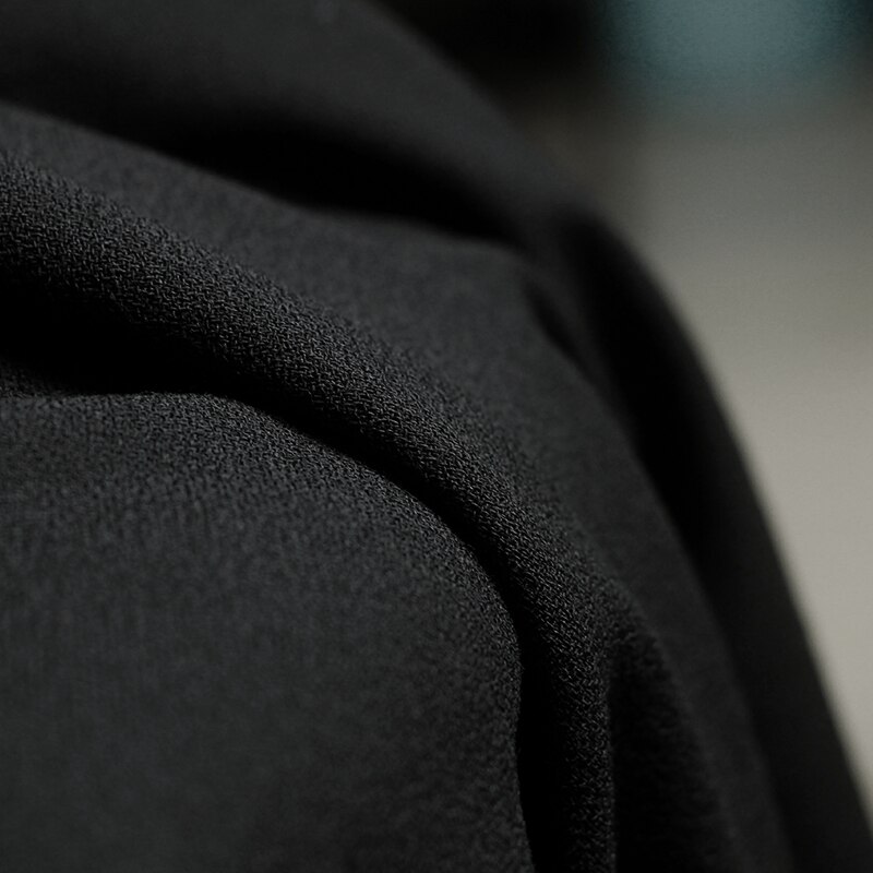 The Cloth 56momme Black Worsted Silk Fabrics Mulberry Silk Materials Autumn Women Pants Dress Sewing Cloth
