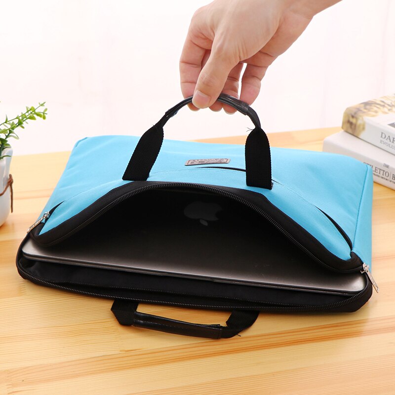 Portable document bag canvas A4 office bag men women handbag multi-layer information bag briefcase meeting bags file holder