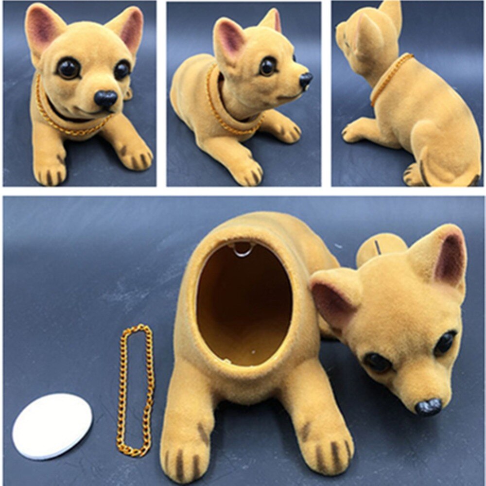 Adornos de coche para Chihuahua, juguetes para salpicadero de perros con cabeza oscilante, accesorios para coches