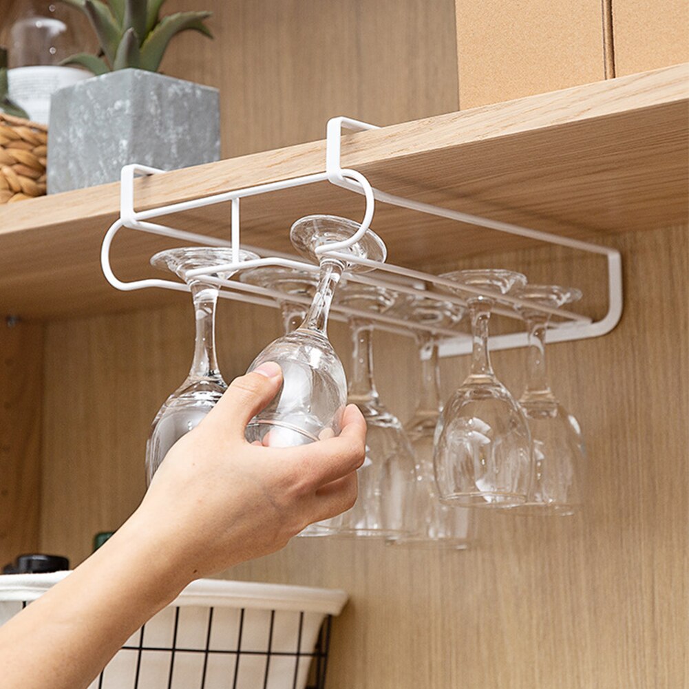 Bar henger hylle vin glass rack nyttig rustfritt stål vin rack for holder glass oppbevaring bar kjøkken 6-9 kopper hengende