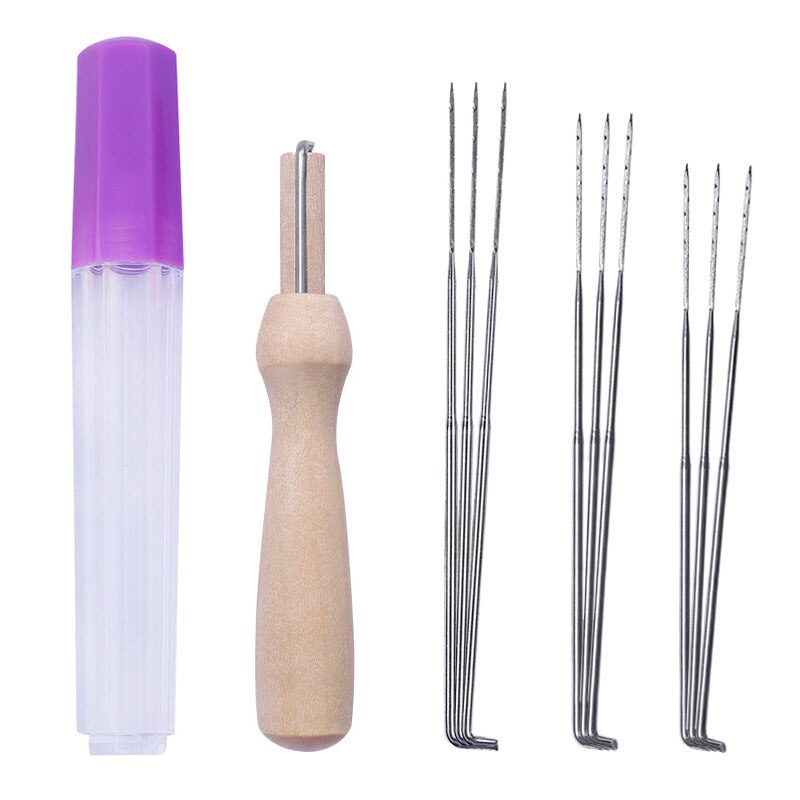 11 PCS Needle Felting Needle Felting Kit Diy Wool Felt Needle Felting Kit Diy with Punch Tool Handle Wool Felt Pocked Needles: D