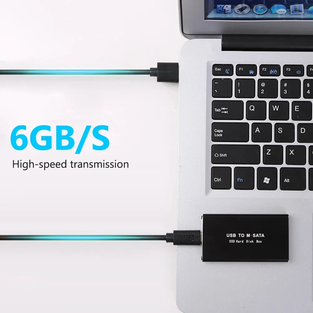 mSATA zu USB 3.0 SSD Gehäuse Gehäuse Mini SATA USB Adapter Externe Solid State Disk Box für PC Laptop 30x50 mSATA HD Festplatte