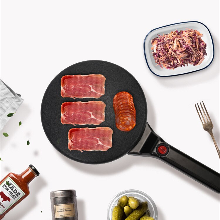 Plancha eléctrica antiadherente para hacer tortitas, plancha eléctrica para hacer Pizza, sartén para hornear pasteles, utensilios de cocina