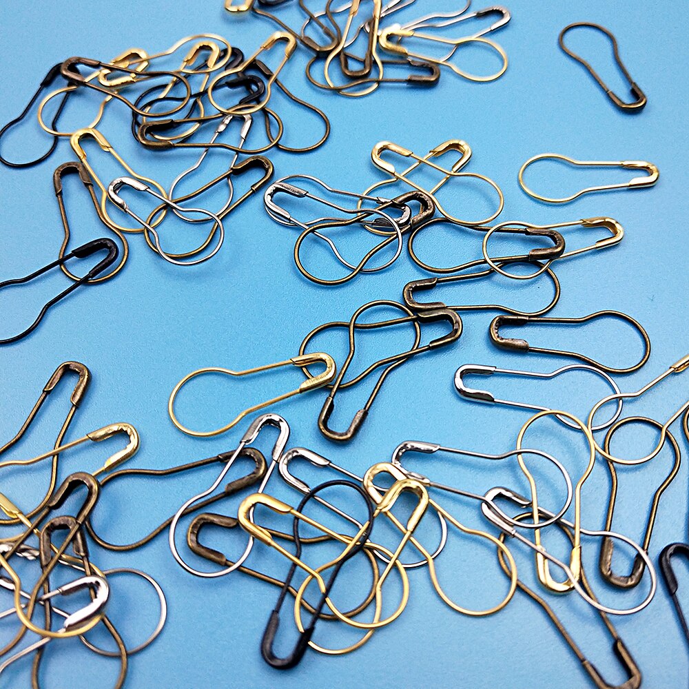 100 Stks/pak Kalebas Vorm Metalen Veiligheidsspelden Craft Clips Marker Tag Pin Diy Breien Kruissteek Houder Naaien Gereedschap Accessoires