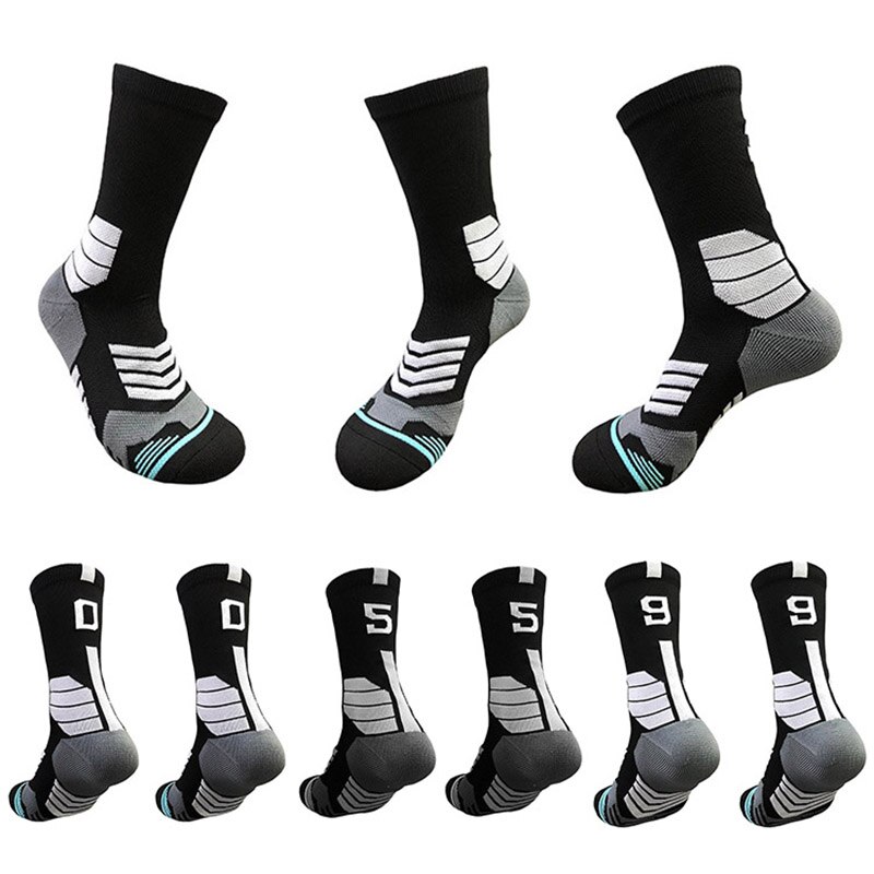 Elite Basketball Socks Men's Compression Cycling Socks With Number Men Towel Bottom Outdoor Sports Men's socks