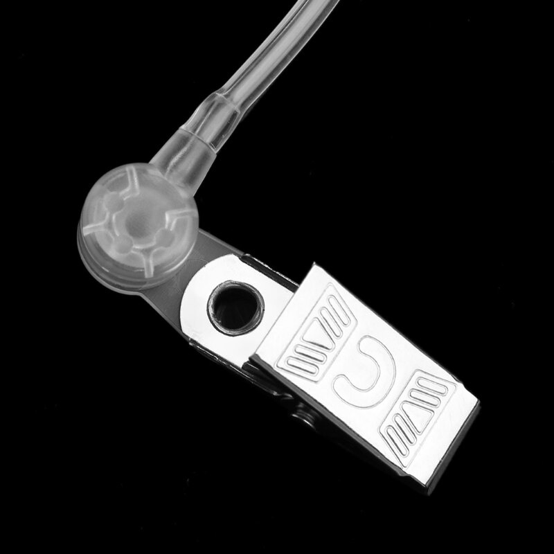 Replacement Transparent Coil Acoustic Air Tube Earplug With Metal Clip For Two-Way Radio Walkie Talkie Earpiece Headset