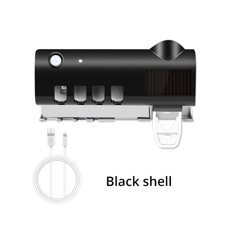Household Ultraviolet Lamp UV Toothbrush Sterilizer 4 in 1 PIR Motion Sensor UVC Disinfection Lights Auto Toothpaste Squeezers