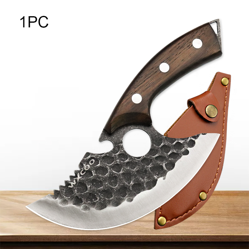 WXCOO Hand Forged Hammered Chef's Knife Stainless Steel Kitchen Knives Meat Cleaver Splitting Slicing Knife Fruit Paring Knife