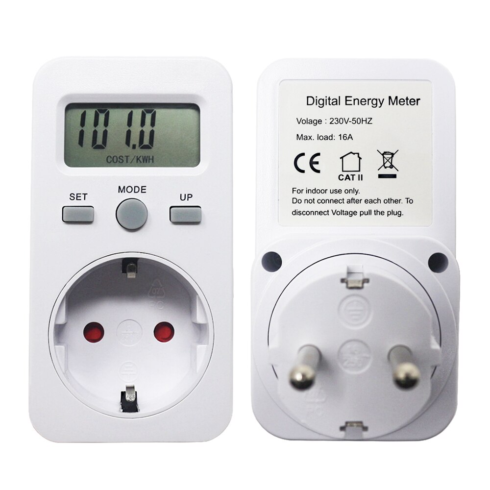 Effekt energimåler digital wattmeter kwh watt monitor stikkontakt analysator elektriske måleværktøjer eu br  ac 230v-250v 110v-130v: Eu kwh meter