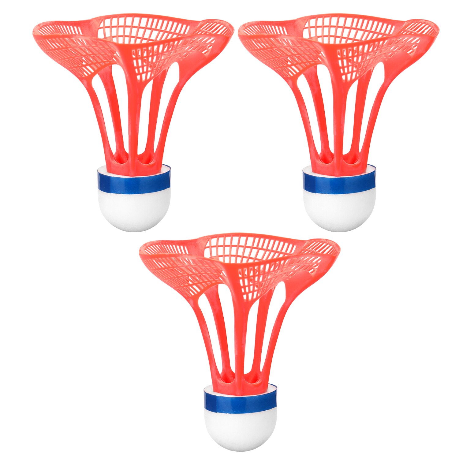 Originale airshuttle udendørs badminton airshuttle plastkugle nylon fjerball kugle stabil modstand 3 stk / pakke: Rød