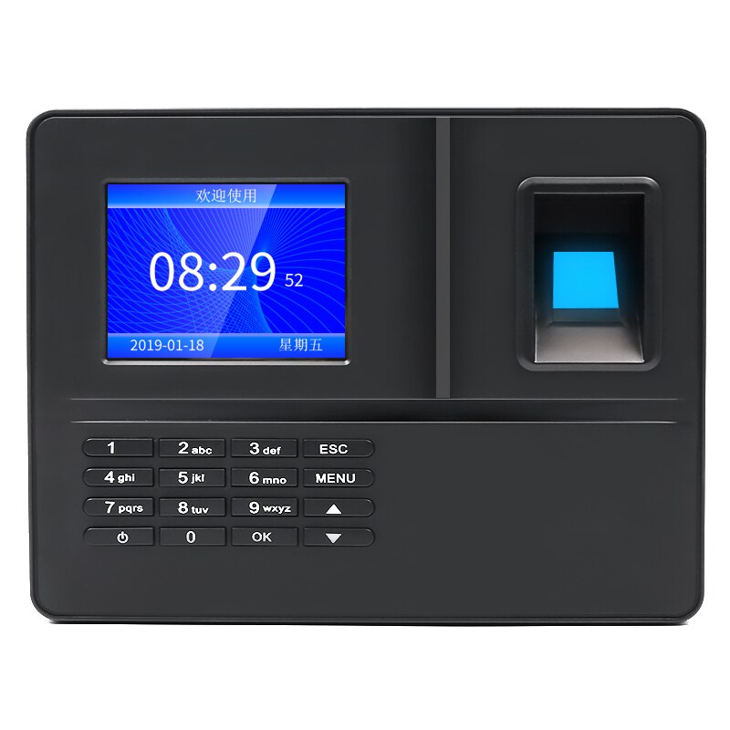 -F30 Attendance Machine ligent Biological Fingerprint Password Attendance Machine Employee Sign-In Recorder(EU Plug)