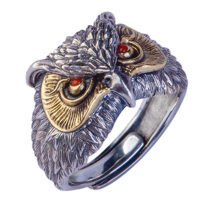 Vintage Viking Style Odin Crow Skull Compass Ring Suitable for Men&#39;s Gothic Jewelry Amulet Ring: AL4119